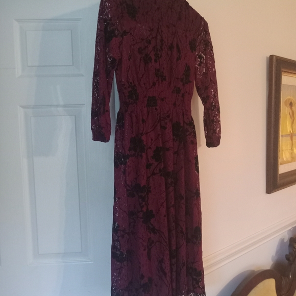 Modcloth Burgundy and Black Lace Dress - Picture 6 of 7